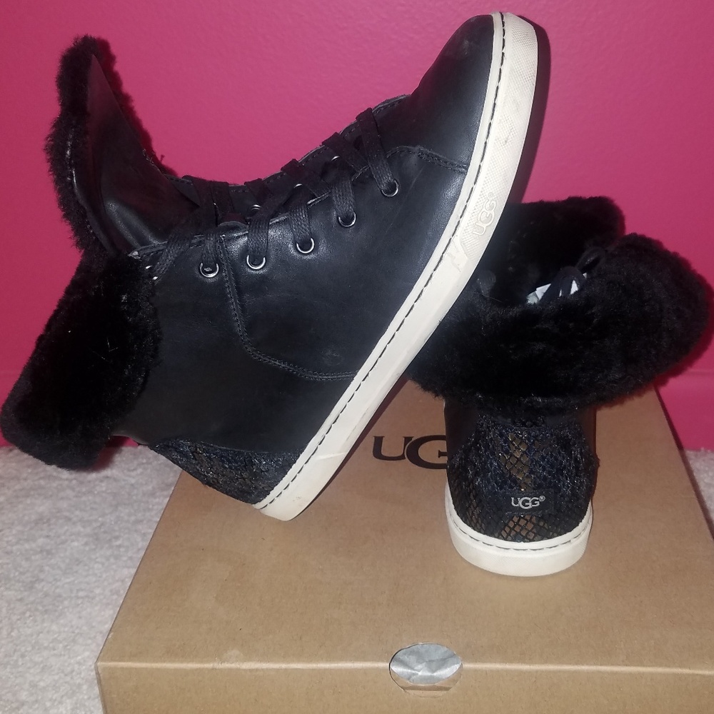 Authentic UGG Exotic Velvet and Leather boots.